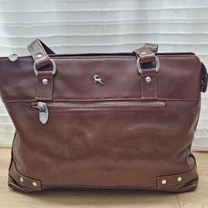 Ashwood Velutto Eleganza Chestnut Brown Leather Tote Bag NWT